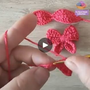 Crochet Mini Bow, Bow Crochet, Mini Bow, Bow Tutorial, Tutorial Crochet, Mini Bows, How To Crochet, Crochet Tutorial, Hand Made