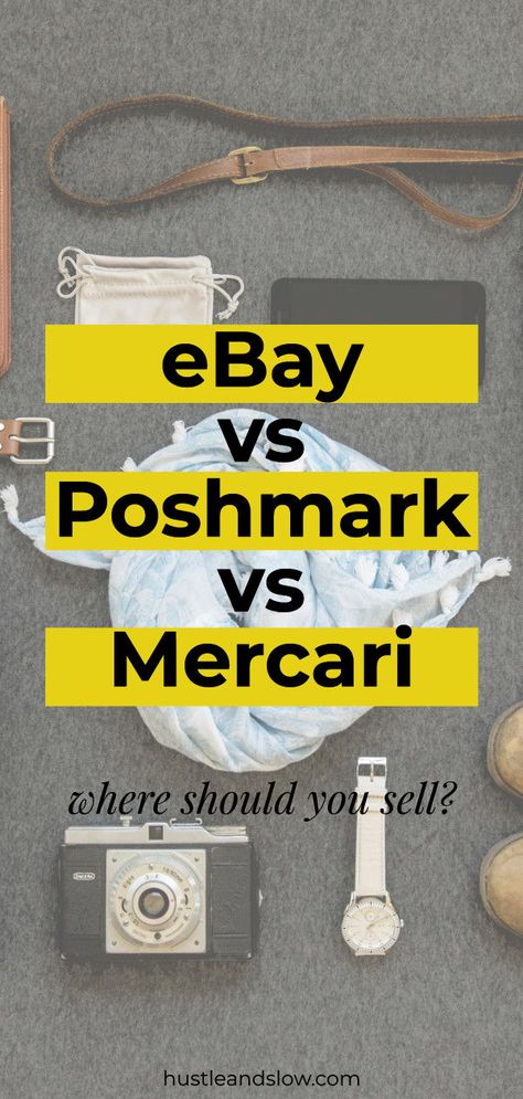 Let's compare Ebay vs Poshmark vs Mercari! Which is the better online selling platform? I'll tell you all about fees, shipping, which is easier to use, which gives you access to your money fastest and a lot more. If you're planning to resell online to make extra money then this post will help you decide where. Ebay Selling Tips, Reselling Clothes, Buying A Condo, Reselling Business, Selling On Amazon, Online Selling, Job Interview Tips, Sales Tips, Extra Money Online