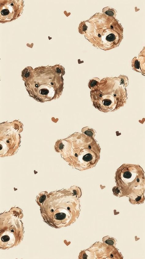 Cute tiny brown teddy bear wildlife painting animal. | premium image by rawpixel.com / Hein Teddy Bear Cartoon Wallpaper, Brown Teddy Bear Wallpaper, Soothing Photos, Aesthetic Bear Wallpaper, Bear Wallpaper Aesthetic, Kids Aesthetic Wallpaper, Cute Winter Wallpapers, Teddy Aesthetic, Teddy Wallpaper