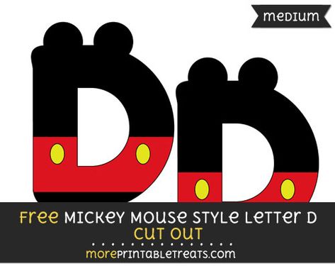 Mickey Mouse Style Letter D Cut Out - Medium Mickey Mouse Letters, Mickey Mouse House, Mouse House, Letter D, Okay Gesture, Cut Out