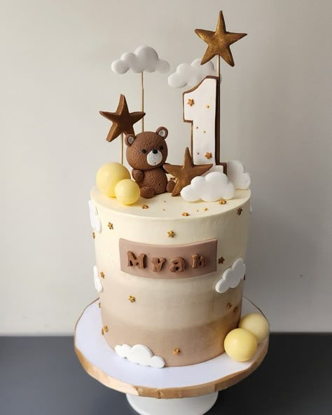 Teddy First Birthday Cake, Teddy Bear Cake One Year, Teddy Bear Theme Birthday Cake, Buttercream Bear Cake, First Birthday Teddy Bear Cake, Beary 1st Birthday Cake, Bear Themed Birthday Cake, My Beary First Birthday Cake, Teddy Bear 1st Birthday Boy Cake Ideas