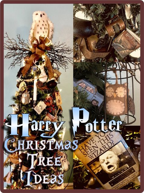 Harry Potter Christmas Tree Ideas, Harry Potter Themed Christmas, Harry Potter Christmas Ornaments, Harry Potter Christmas Decorations, Harry Potter Ornaments, Harry Potter Christmas Tree, Hogwarts Christmas, Festa Harry Potter, Anniversaire Harry Potter