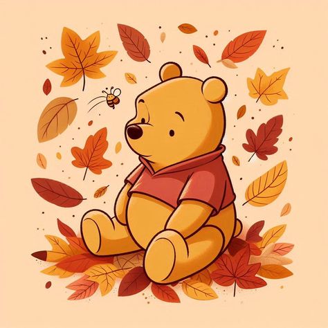 Pooh Bear Thanksgiving, Cute Thanks Giving Wallpaper, Cute November Wallpaper Iphone, Thanksgiving Winnie The Pooh, Disney Ipad Wallpaper Backgrounds, Pumpkin Painting Ideas Winnie The Pooh, Fall Cartoon Characters, Winnie The Pooh Widget, Aesthetic Winnie The Pooh Wallpaper