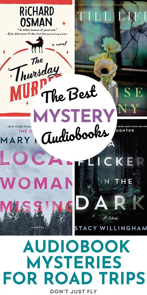 Planning an epic drive? Queue up one of the best mystery audiobooks for road trips if you want to stay awake at the wheel. From psychological thrillers, cozy mysteries, classic mysteries, and women's fiction suspense, there's a little something for everyone on the list. Psychological Thriller Audiobooks, Road Trip Audio Books For Adults, Best Mystery Audiobooks, Best Audiobooks Road Trips, Best Mystery Books 2023, Best Audiobooks For Women, Mystery Books Worth Reading, Best Audible Books, Best Mystery Books