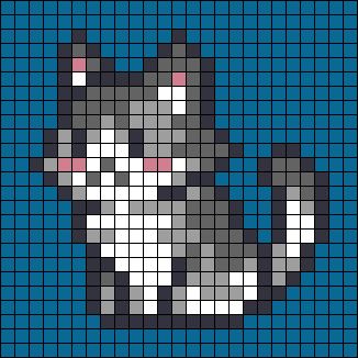 20x20 Pixel Art Grid, Frog And Toad Pixel Art, Cats Alpha Pattern, Warrior Cats Pixel Art, Alien Alpha Pattern, Perler Bead Patterns Cat, Cat Pixel Art 32x32, Cat Pixel Art Grid, Perler Cat