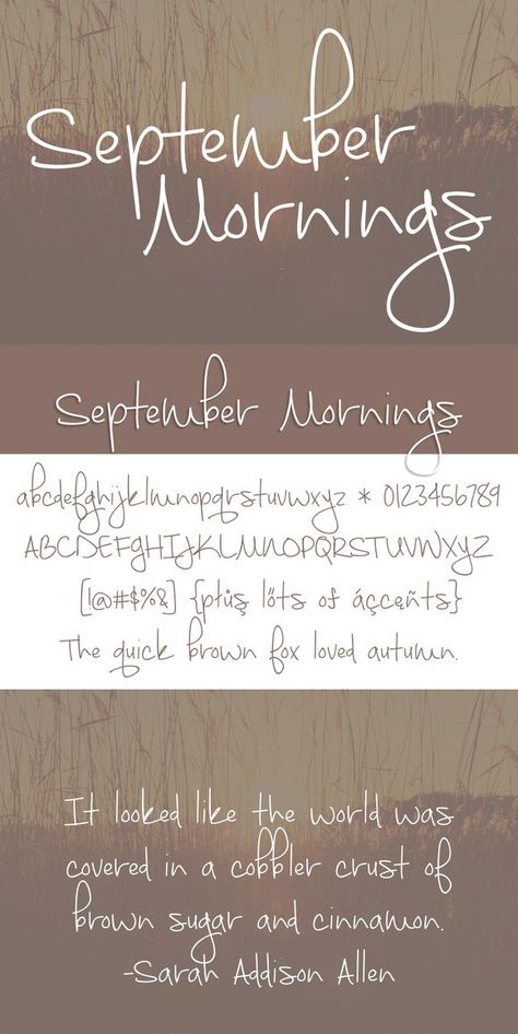 September Mornings. Fonts. $5.00 September Font, Cobbler Crust, Tea Packaging Design, Brittany Murphy, Photoshop Resources, Aesthetic Lifestyle, Tea Packaging, Handwritten Font, Font Design