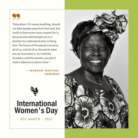 Wangari Maathai, received the Nobel Peace Prize for her pioneering and visionary approach in the way she understood the problems and solutions of equal distribution of resources. She believed that the best way to solve the imbalance between a good government, peace and respect for all, and accountability for our natural resources is to focus on the latter more and not just the first two pillars of what makes a country great. #InternationalWomensDay #Quotes #ChallengeToChange Prize Distribution Quotes, Wangari Maathai, Women's Day 8 March, Nobel Peace Prize, Nobel Prize, Problem And Solution, 8th Of March, Natural Resources, Ladies Day