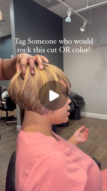 Salon Christol | Hair Color & Cut Expert on Instagram: "👀" Bob For 50+, Turquoise Bob Black Women, Short Bobs Haircuts For Black Women, Colored Bob For Black Women Natural Hair, Quick Bob Hairstyles, "bixie" Haircut Black Women, Center Part Bob Black Women, Short Bob Wig Hairstyles, Short Hair Color Ideas Black Women