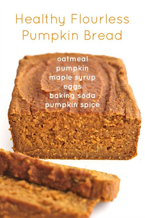 Flourless Pumpkin Bread, Puree Recipes, Pumpkin Bread Recipe, Healthy Pumpkin, Pumpkin Bread, Healthy Sweets, Gluten Free Baking, Gluten Free Desserts, Free Desserts