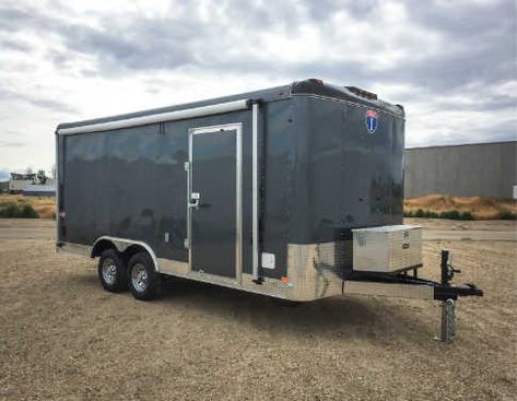 Enclosed Cargo Trailers | TrailersPlus.com Cargo Trailers For Sale, Enclosed Car Hauler, Enclosed Cargo Trailers, Plywood Interior, Car Hauler, Spare Tire Mount, Enclosed Trailers, Custom Trailers, Door Catches