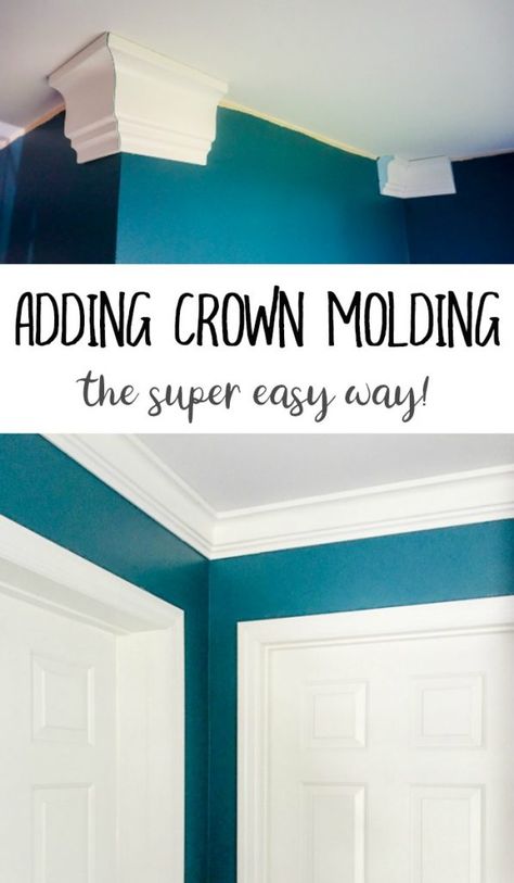 Molde, Cheap Crown Molding, Diy Crown Molding, Bedroom Decor On A Budget, Crown Moldings, Nails Diy, Up House, Diy Renovation, Diy Remodel