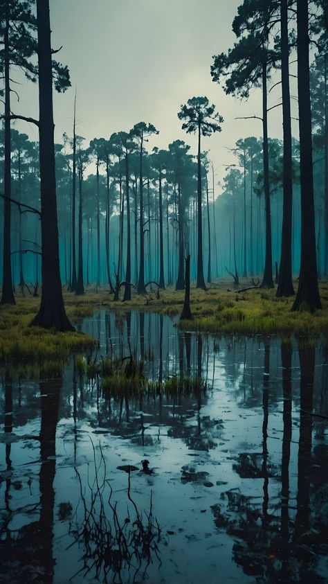 Click “VISIT” to see how we edit it. #Iphone #Samsung #wallpaper Swamp Forest, Rainny Day, Big Trees, Victoria Secret Wallpaper, Nice Colors, Forest Wallpaper, Glitter Wallpaper, Big Tree, Samsung Wallpaper