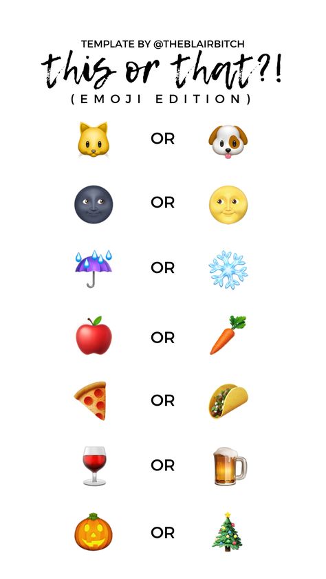 This or That: Emoji Edition Instagram Story Template This Or That Bff Edition, Emoji This Or That, This Or That Best Friend Edition, This Or That School Edition, This Or That Story Instagram, This Or That Friends Edition, This Or That Food Edition Pictures, This Or That Questions Instagram Funny, This Or That Instagram Story