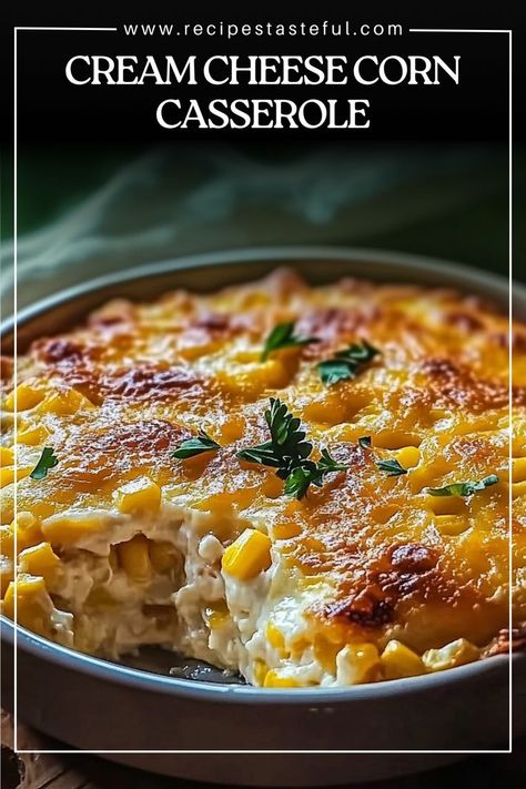 This creamy and indulgent Cream Cheese Corn Casserole is the perfect side dish for any meal, from family dinners to holiday gatherings. With a rich, velvety texture, a touch of sweetness, and the savory flavors of corn and cheese, it’s a dish that will quickly become a crowd favorite. It’s easy to make, versatile, and can be customized with toppings like shredded cheddar cheese or crispy French fried onions for added flavor and crunch. Cream Cheese Corn Casserole, Creamed Corn Casserole, Recipes Using Cream Cheese, Corn And Cheese, Creamy Corn Casserole, Cheese Corn Casserole, Cream Corn Casserole, Cream Cheese Corn, Creamed Corn Recipes