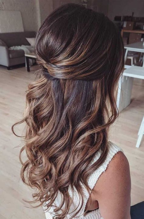 39 Gorgeous Half Up Half Down Hairstyles Wedding Hair Half, Kadeřnické Trendy, Bridesmaid Hair Makeup, Long Hair Extensions, Elegant Wedding Hair, Prom Hairstyles For Long Hair, Wedding Hair Inspiration, Wedding Hairstyles For Long Hair, Half Up Hair