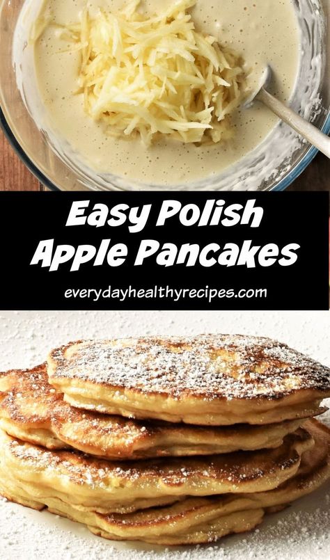 Polish Apple Pancakes Recipe, Polish Apple Pancakes, Apple Pancakes Recipe, Apple Pancake Recipe, Polish Foods, Polish Style, Apple Pancakes, Polish Food, Pancakes Easy