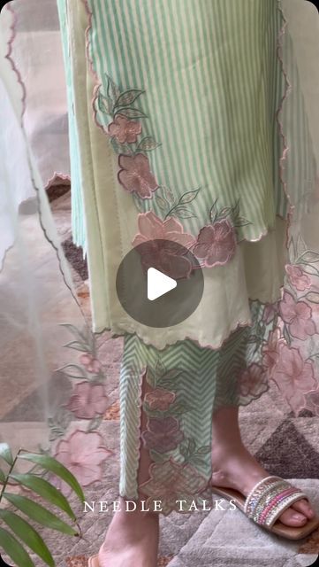 𝐍𝐄𝐄𝐃𝐋𝐄 𝐓𝐀𝐋𝐊𝐒 by Navjit Bhullar on Instagram: "Semi-formal wear 🌸  Material:  Organza and Muslin Suit Chinnon Chiffon Dupatta  DM or WhatsApp us for any enquiries or to customise your own outfit. 🪡   . . . . . . . . . . . . . . . . 🏷️  #bespoke #exquisitesuitscollection #weddingsofpunjab #punjabicottonsuits #trousseaucollection #cottonsalwarsuits  { Punjabi suits, salwar suits, summer suits, Pakistani wear, designer suits, salwar kameez }" Chiffon Salwar Designs, Muslin Suit Designs, Organza Salwar Suit Design, Printed Suits Design Pakistani, Pakistani Salwar Designs, Organza Suit Design, Pakistani Wear, Suits Pakistani, Salwar Suit Designs