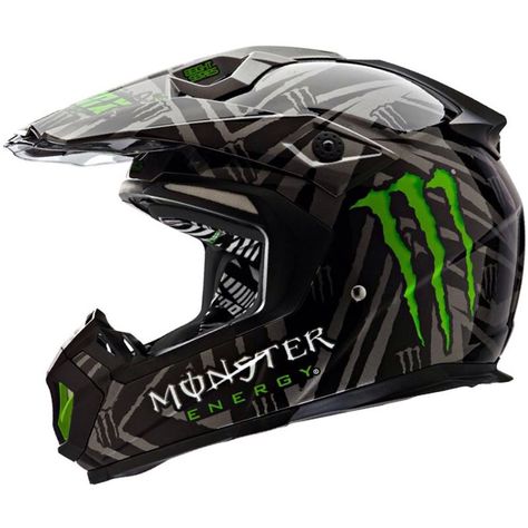 Monster Energy motocross helmet. Dirt Bike Helmets, Dirt Bike Gear, Hot Potato, Motocross Gear, Monster Energy Drink, Motocross Helmets, Racing Helmets, Helmet Design, Bike Reviews