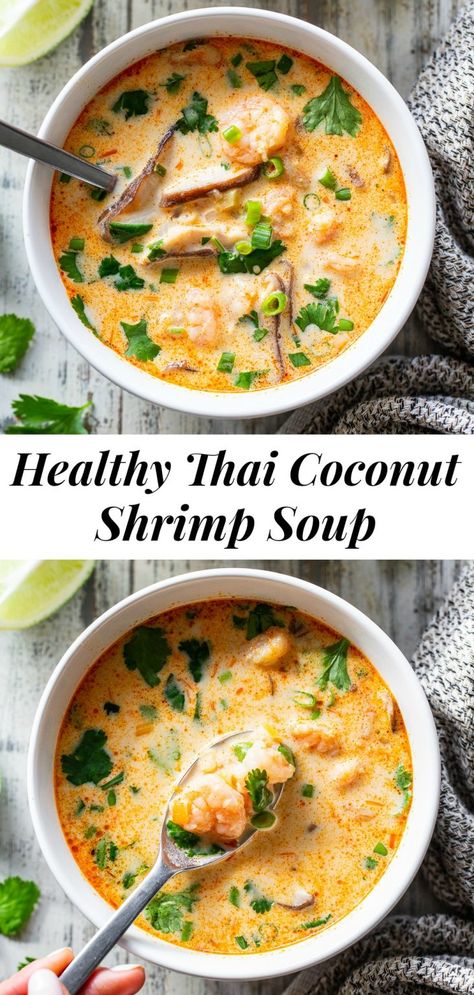 Thai Coconut Shrimp, Thai Shrimp Soup, Whole30 Soup Recipes, Soup Paleo, Thai Shrimp, Coconut Curry Soup, Paleo Soup, Shrimp Soup, Whole30 Keto