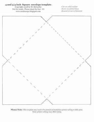 4 and 3/4 inch Square Envelope template by stampztoomuch - Cards and Paper Crafts at Splitcoaststampers Square Envelope Template, Diy Envelope Template, Envelope Template Printable, Envelope Templates, Square Envelope, Envelope Pattern, Printable Envelope, Square Envelopes, Diy Envelope