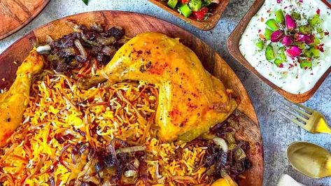 Reshteh Polo, also called Reshtah Palaw, is a traditional rice dish from Persia and a must-have during Nowruz celebrations. The dish is unique because it includes dry roasted egg noodles, saffron water, caramelised onions, dates and raisins—making it an indulgent feast dish. Here’s the recipe to try out. Reshteh Polo, Saffron Water, Caramelised Onions, How To Boil Rice, Rice Dish, Long Grain Rice, Sliced Potatoes, Egg Noodles, Fried Onions