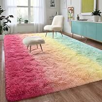 Kids Rugs Bedroom, Pastel Living Room Decor, Fuzzy Rugs, Rainbow Carpet, 2023 Apartment, Kids Room Carpet, Gradient Rug, Pink Rugs, Bedroom Children