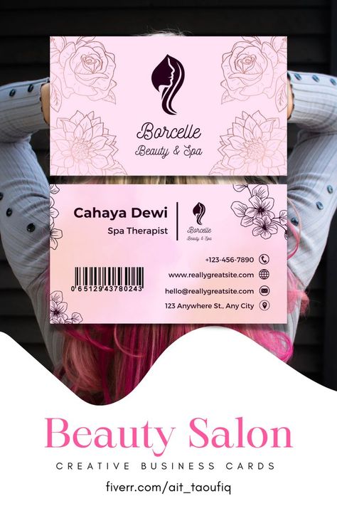 Salon Cards Business Ideas, Beauty Salon Card Design, Salon Visiting Card Design, Beauty Parlour Opening Invitation Card, Business Card Beauty Salon, Spa Business Cards Design, Aesthetic Business Cards, Beauty Business Cards Salons, Beauty Parlour Visiting Card