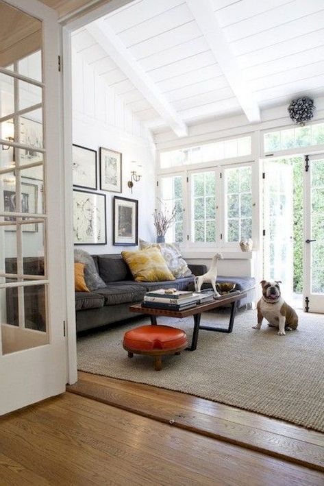 modern sunroom ideas - Google Search Modern Farmhouse Sunroom, French Door Decor, Sofa Gris, Modern Sunroom, Farmhouse Sunroom, Sunroom Decor, Dream Castle, Sunroom Addition, Sunroom Ideas