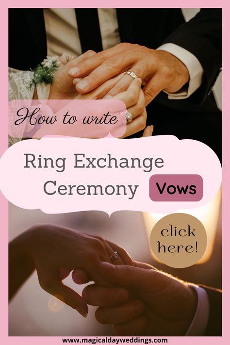 Wedding Ring Ceremony Wording, Ring Exchange Wording For Officiant, Wedding Exchange Of Rings Vows, Ring Exchange Script, Wedding Ring Exchange Wording, Wedding Officiant Script Funny, Ring Exchange Vows, Ring Exchange Wording, Ring Exchange Ceremony