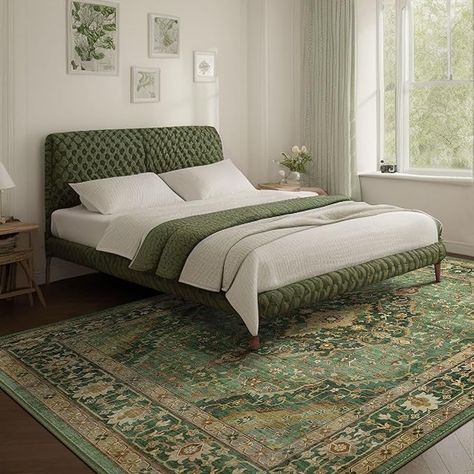 Amazon.com: Deerly Green Rug 8x10 Area Rug for Living Room Bedroom Washable Rugs Large Boho 8x10 Rug for Dining Room Carpet Non-Slip Distressed Carpet Rugs Print Floor Rug(Border Green) : Home & Kitchen 6x9 Rug Under Queen Bed, Big Rugs Bedroom, Priscilla Bedroom, Forest Green Bedroom Decor, Hippy Rug, Green Carpet Bedroom, Warm Boho Bedroom, Green Bedroom Rug, Green Rug Bedroom