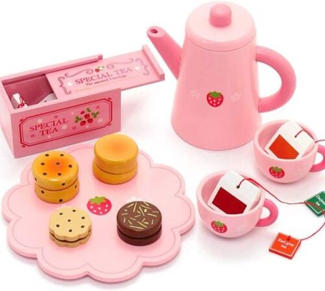 (eBay) Find many great new & used options and get the best deals for Mother Garden wooden toy - wild strawberry tea set with teapot - playful #1 at the best online prices at eBay! Free shipping for many products! Mother Garden, Toy Tea Set, Strawberry Kitchen, Strawberry Tea, Bbq Set, Sushi Set, Wild Strawberry, Sweets Gift, Kawaii Toys