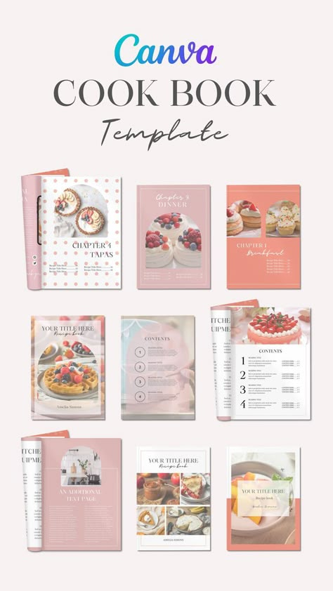 This Recipe Book Template is perfect for creating your very own cookbook or meal planner. It comes with a variety of recipe templates, recipe cards, and even an ebook template. With this Canva Template, you can customize your cookbook to your liking, including using your own photos and text. The Recipe Card Template and Recipe Page Template make it easy to organize your recipes, and the Ebook Template is perfect for sharing your creations digitally. Create your own family cookbook with this cust Best Canva Templates, Book Design Templates, Recipe Book Covers, Canvas Templates, Editable Birthday Cards, Canva Templates Instagram Post, Canva Ebook Template, Homemade Recipe Books, Recipe Book Design