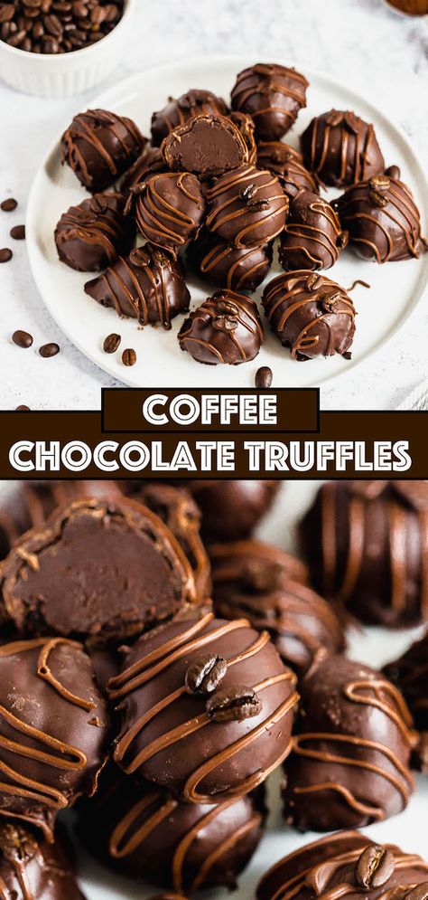 Easy Coffee Chocolate Truffles | Queenslee Appétit Chocolate Coffee Truffles, Coffee Mousse Truffles, Ganache Filled Chocolates, Mocha Truffles Recipe, Coffee Chocolate Recipes, Coffee Truffles Easy, Coffee Ganache Filling, Filling For Chocolates, Coffee Truffles Recipe