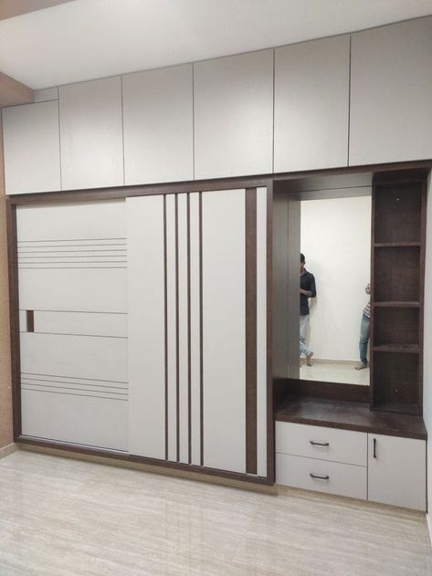 Wardrobe designing ideas Master Bedrooms Cubords, Four Door Almirah Design, Laminates For Wardrobes Texture, Full Wall Almari Design Room, Dressing With Wardrobe Design, Badroom Bad Desine, Latest Sliding Wardrobe Designs, Sunmica Designs Wardrobe, Wardrobe Handles Modern