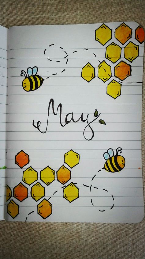 #bulletjournal #bujo #may # May Notebook Ideas, Bujo May Cover Page, May Drawings, May Calendar Ideas, May Doodles, May Journal Ideas, Bujo May, May Ideas, May Bujo