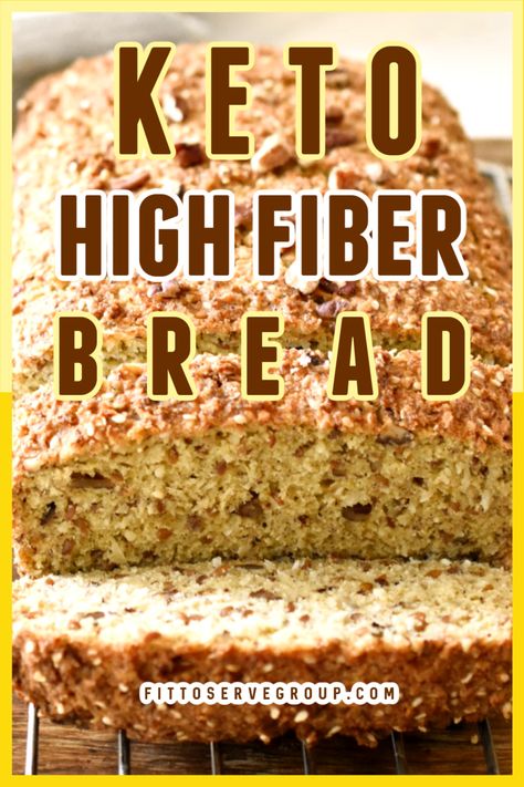 High Fiber Bread Recipe, High Fiber Bread, High Fiber Low Carb, Fiber Bread, High Fiber Breakfast, Best Keto Bread, Lowest Carb Bread Recipe, Sans Gluten Sans Lactose, Healthy Bread