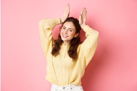 Easter, Pink, Rabbit Standing, Silly Rabbit, Easter Bunny Ears, Funny And Cute, Bunny Ears, Pink Background, Easter Bunny