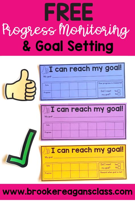 Eip Teacher Ideas, Iready Progress Tracking, Goal Tracking Printable, Classroom Goal Setting, Student Learning Goals, Student Progress Tracker, Iep Behavior Goals, Goal Setting For Students Elementary, Student Goal Setting Elementary