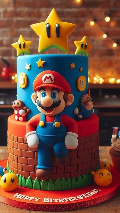 Super Mario Cake Designs #ai #supermario Super Mario Brothers Cake Ideas, Mario Ice Cream Cake, Mario Birthday Theme Ideas, Mario Bros Birthday Cake Ideas, Birthday Cake Mario Bros, Supermario Cakes For Boys, Super Mario Bowser Cake, Mario Movie Cake, Super Mario Birthday Cake Ideas