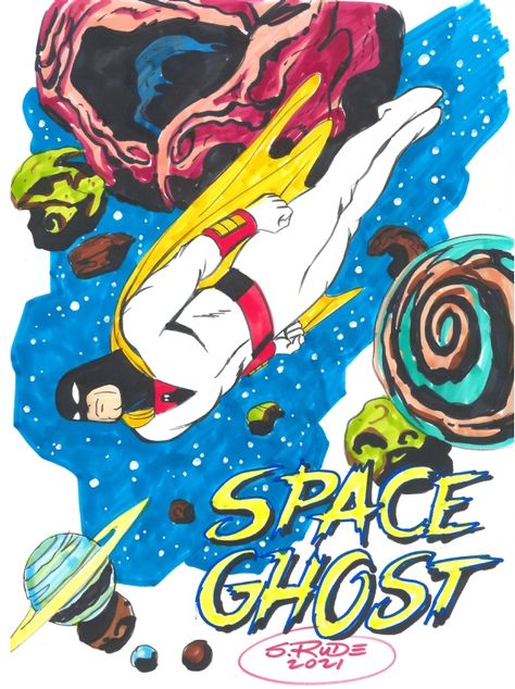 Hannah Barbera, Jonny Quest, Alex Toth, Space Ghost, Ghost Art, Hanna Barbera Cartoons, Ghost Signs, Classic Cartoon Characters, Cover Art Design