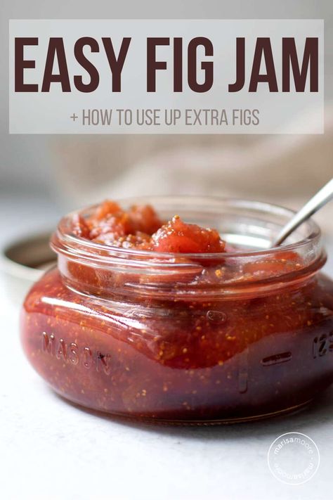 This small batch fig jam is a sweet and easy way to use up fresh figs before they go bad. It's perfect on morning toast or yogurt and is a sweet complement to cheese in your holiday snack boards and spreads. Get tips on making fig jam plus which figs to use and how to store your jam in this guide all about making fig jam. Canned Fig Jam, Small Batch Jams And Jellies, Small Batch Fig Jam Recipe, Small Batch Fig Preserves, How To Make Fig Jam With Fresh Figs, Fig Jam With Dried Figs, Small Batch Fig Jam, Fig Compote, Fig Jam Recipe