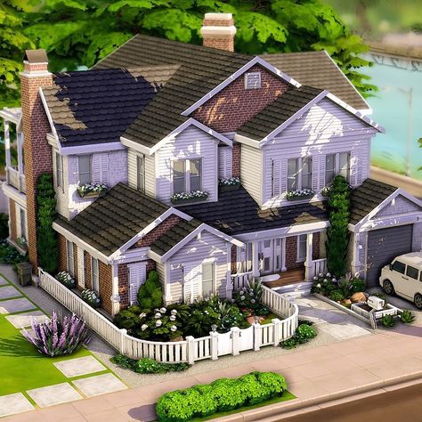 Sims4 Build, Sims 4 Modern House, Sims 4 Houses Layout, Game House, Suburban Home, Sims Freeplay Houses, Sims 4 Challenges, Muebles Sims 4 Cc, Sims 4 House Building