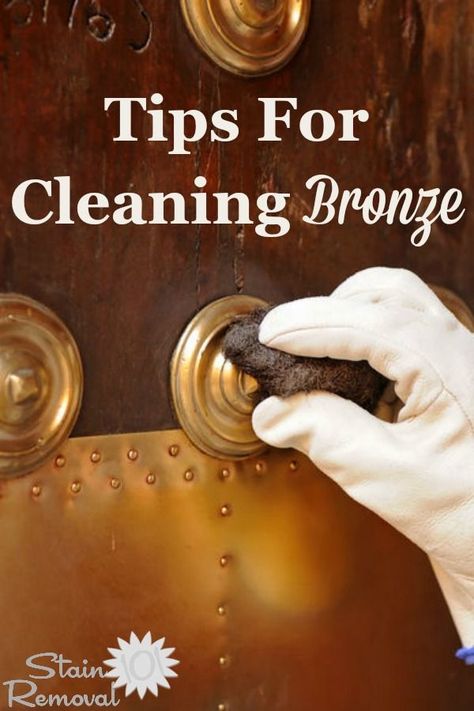 Here is a round up of tips for polishing and cleaning bronze objects you find in and around your home, including homemade recipes {on Stain Removal 101} #CleaningBronze #CleanBronze #BronzeCleaningTips Cleaning Painted Walls, Cleaner Recipes, Glass Cooktop, Deep Cleaning Tips, Kitchen Cleaning Hacks, Diy Cleaners, Clean Dishwasher, Simple Life Hacks, Toilet Cleaning