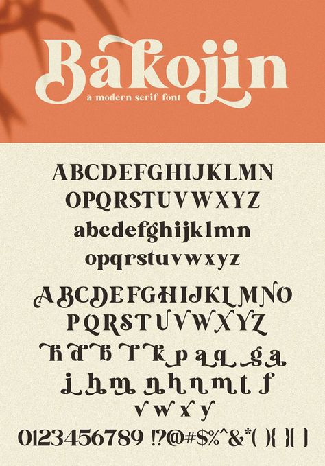 Bakojin Modern Serif Font Creative Lettering Fonts Graphic Design, Fun Serif Fonts, Modern Serif Logo, Serif Fonts Alphabet, 2023 Fonts, Dreamy Font, Serif Lettering, Typography Fonts Alphabet, Font Aesthetic