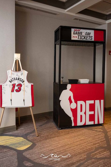 MBA Themed | Boca Raton Marriott Town Center | it Events by Julie Basketball Game Booth, Nba Draft Party Ideas, Basketball Event Ideas, Nba Birthday Theme, Basketball Nike Jordan Theme Birthday Party Backdrop, Basketball Bar Mitzvah, Bar Mitzvah Party, Basketball Birthday Parties, Basketball Party