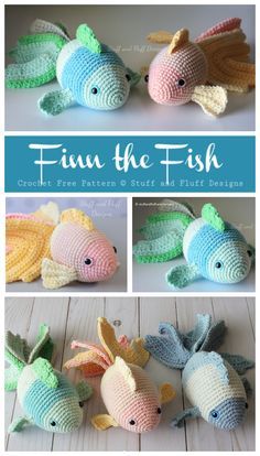 Amigurumi Finn the Fish Crochet Free Pattern Crocheted Fish, Crochet Fish Patterns, Fish Crochet, Crochet Fish, Crochet Toys Free, Pola Amigurumi, Crochet Animals Free Patterns, Crochet Amigurumi Free Patterns, Crochet Amigurumi Free