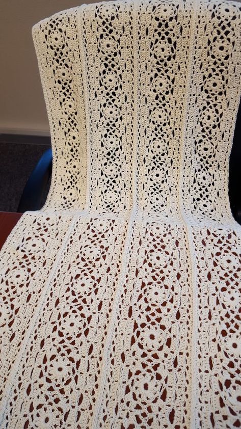 Lady Windsor Lace Crochet Blanket | AllFreeCrochetAfghanPatterns.com Lace Crochet Blanket, Lace Blanket, Irish Lace Crochet Pattern, Crochet Throw Pattern, Chunky Crochet Blanket, Crochet Curtains, Crochet Lace Pattern, Crochet Patterns Free Blanket, Irish Lace Crochet