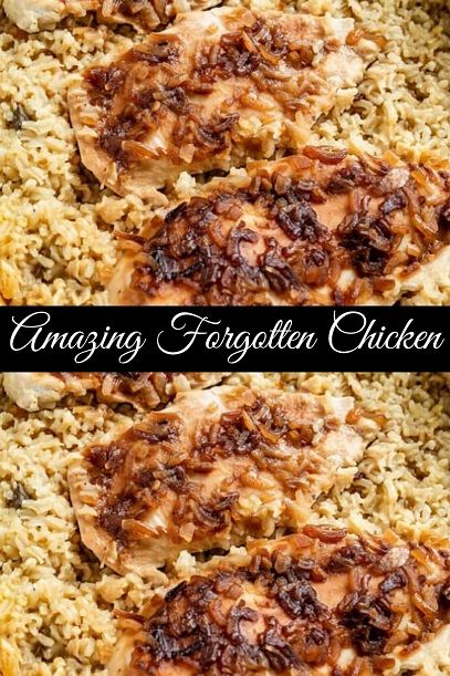 Amazing Forgotten Chicken Recipe Rice Cream Of Chicken Soup, Dinner Recipe Chicken, Boneless Skinless Chicken Breast Recipes, Skinless Chicken Breast Recipes, Forgotten Chicken, Lipton Soup, Rice Cream, One Pot Dishes, Food Lab