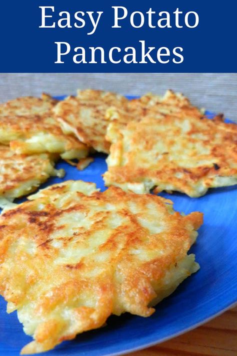 Potato Pancakes Recipe – Easy Potato Pancakes with shredded potato – with gluten free option too. Potato Cakes Shredded, Shredded Potato Pancakes, Potato Pancakes From Frozen Hashbrowns, Potato Pancakes Shredded, Shredded Potatoes Recipes, Instant Potato Pancakes, Potato Pancakes From Mashed Potatoes, Potatoe Pancakes, Pancakes Recipe Easy