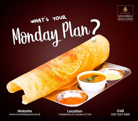 Restaurant Creative Ads, Food Web Design, Chocolate Pictures, London Eats, We're Open, Desi Food, London Food, Food Poster Design, South Indian Food